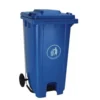 BLUE-Plastic Pedal Dustbin with Wheel