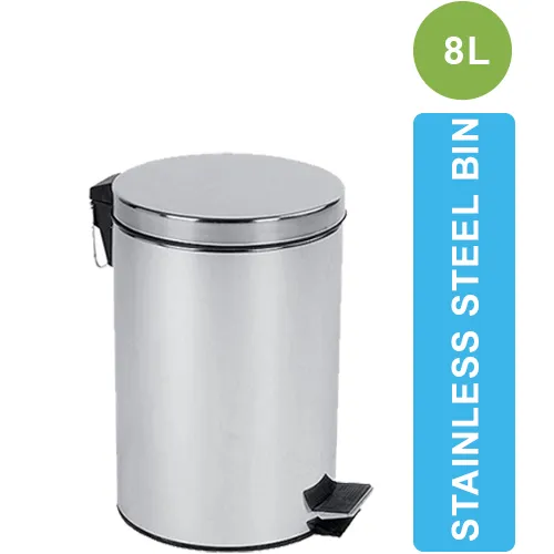 8L-Stainless Steel Dustbin