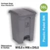 Plastic Pedal Bin-30L (Gray)