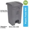 Plastic Pedal Bin-70L (Gray)