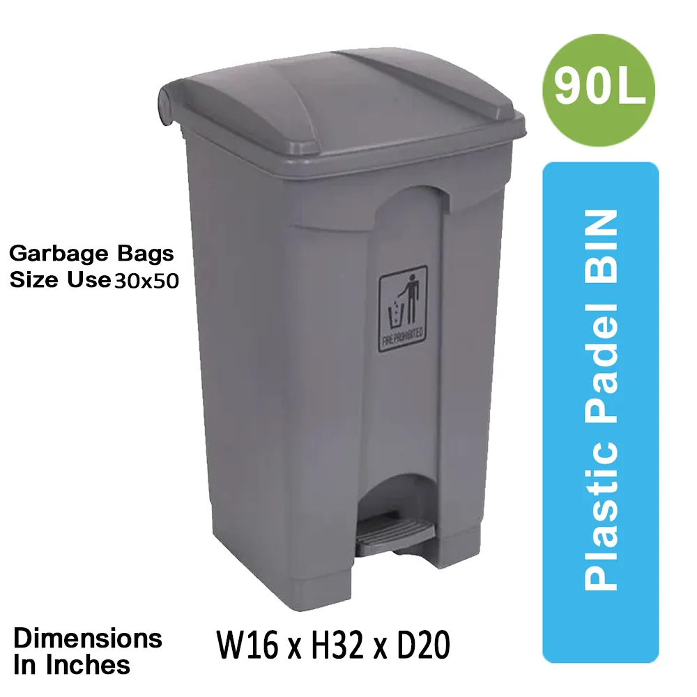 Plastic Pedal Bin-90L (Gray)