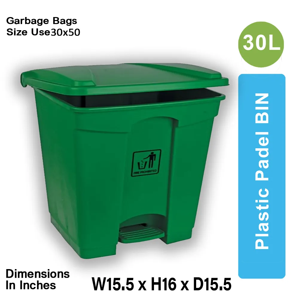 Plastic Pedal Bin-30L (Green)