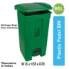 Plastic Pedal Bin-90L (Green)