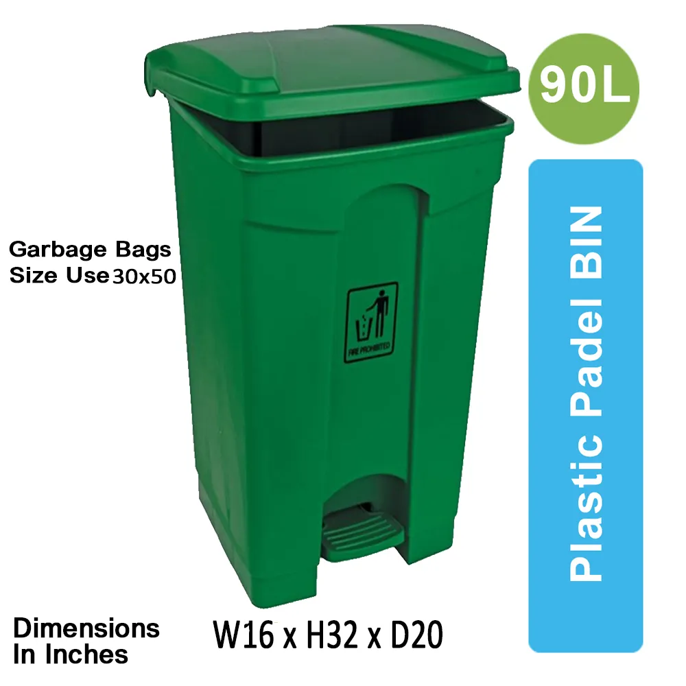 Plastic Pedal Bin-90L (Green)