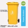 Plastic Dustbin with Wheel-120L (Yellow)